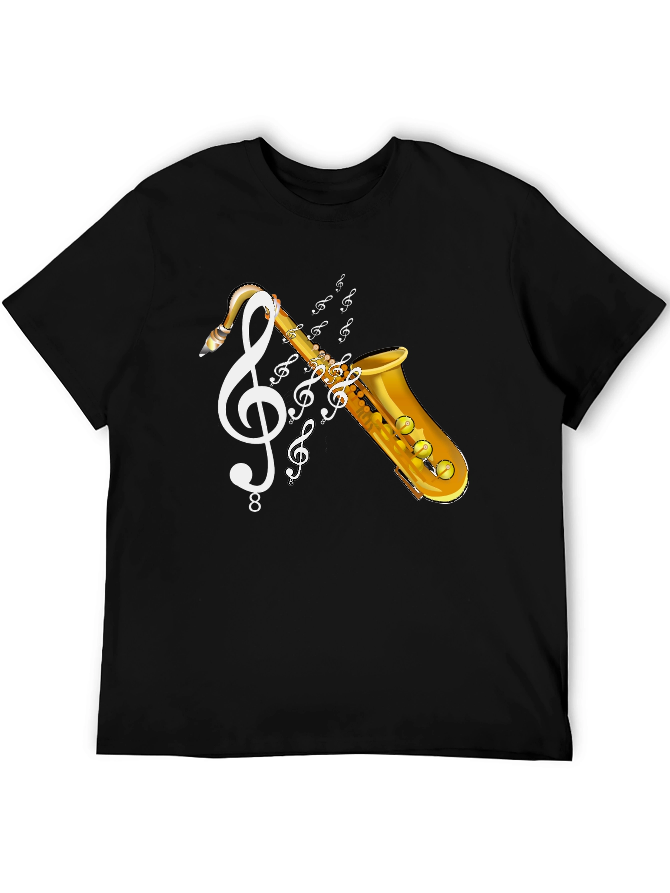 Saxophone Music T-Shirt - Musical Clef Design