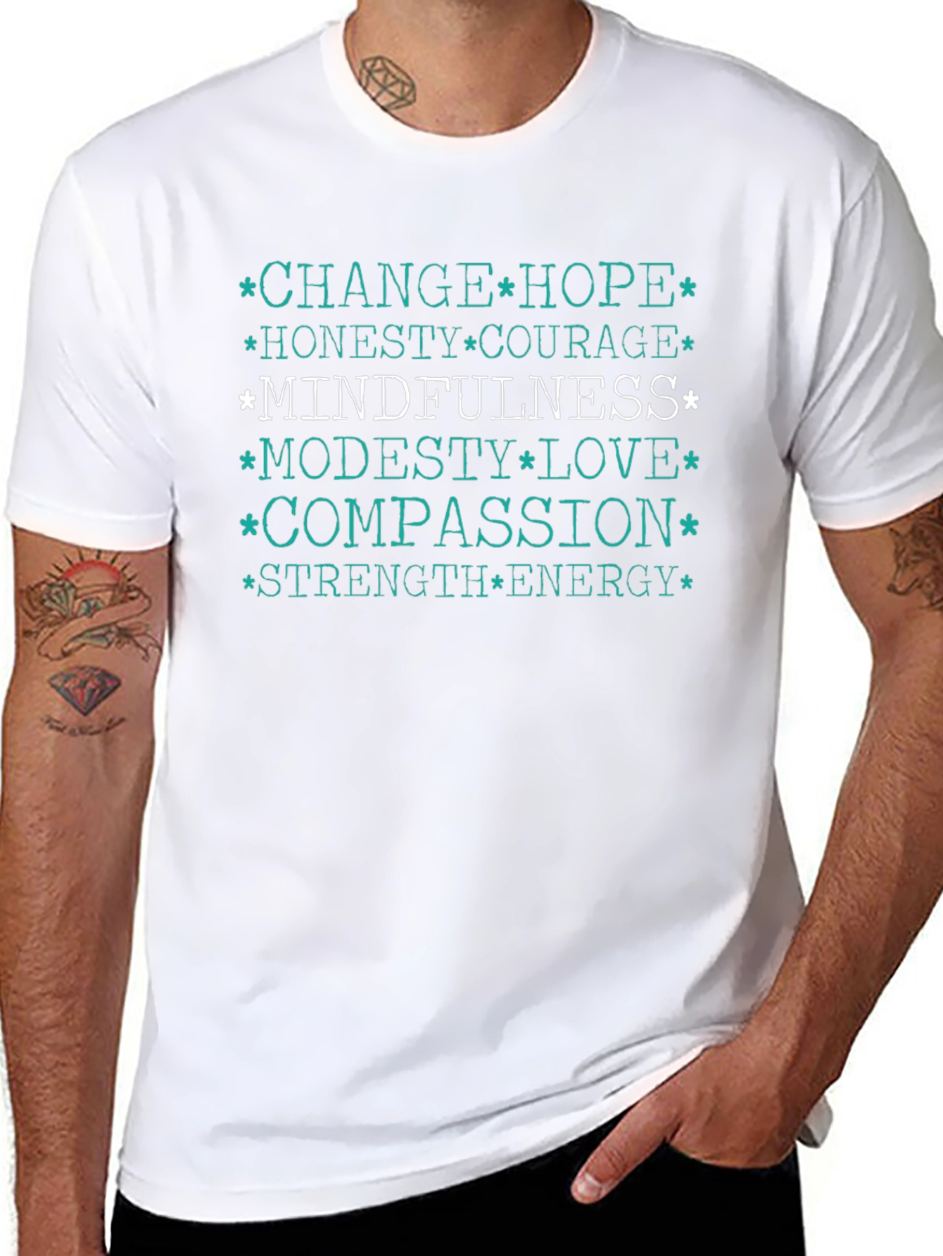 Mindfulness Black T-Shirt - Positive Words