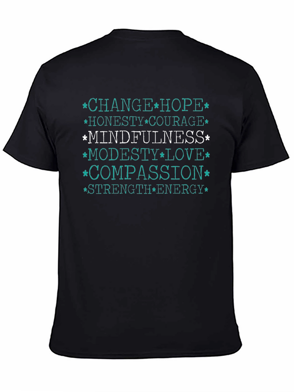 Mindfulness Black T-Shirt - Positive Words