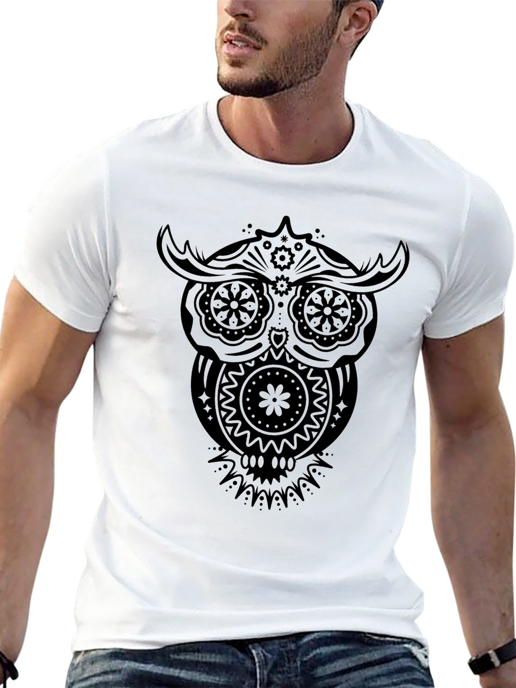 Owl Graphic Black T-Shirt