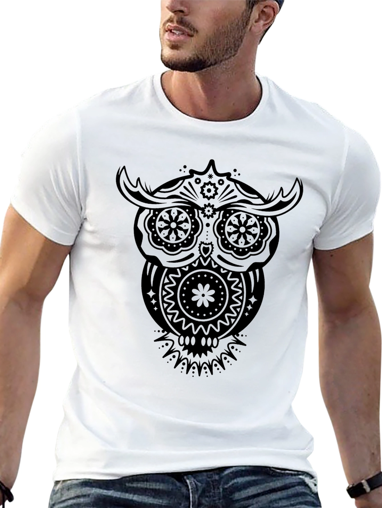 Owl Graphic Black T-Shirt