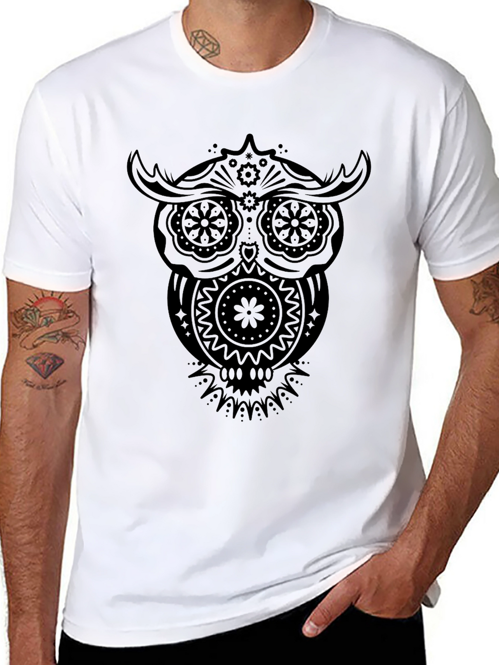 Owl Graphic Black T-Shirt