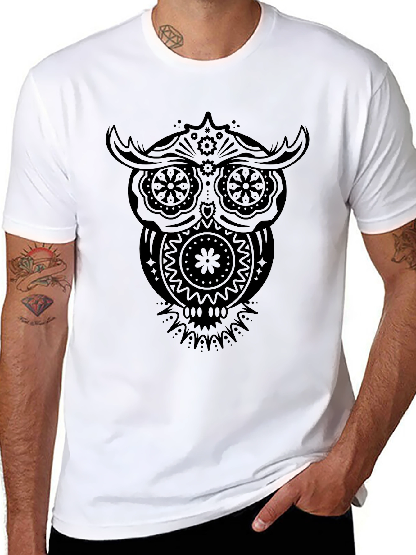 Owl Graphic Black T-Shirt