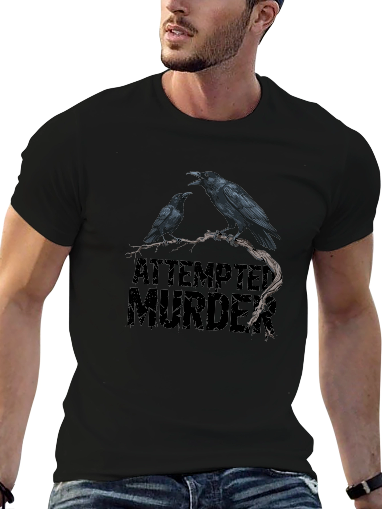 Attempted Murder Graphic Tee - Raven T-Shirt