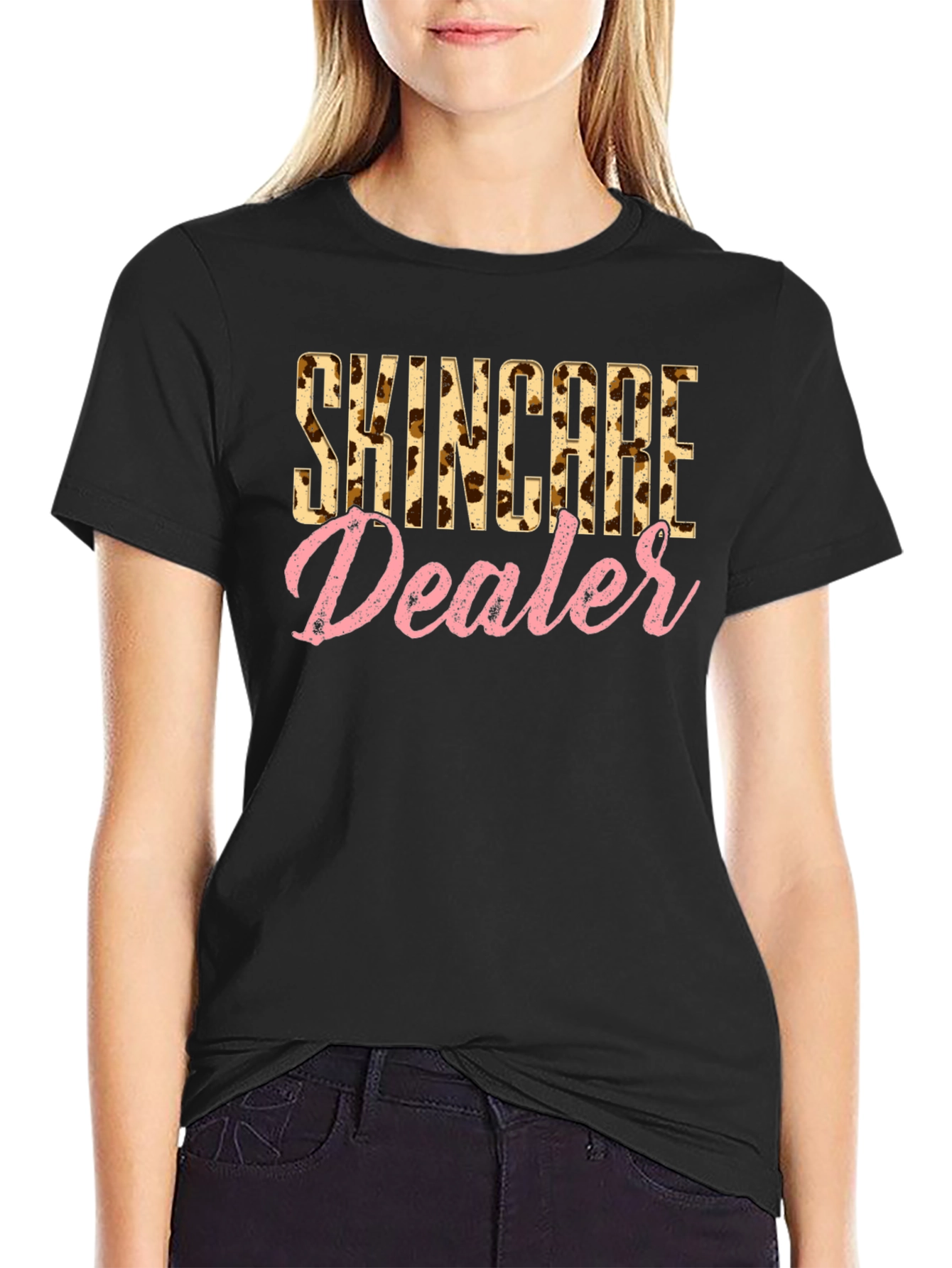 Skincare Dealer Leopard Print T-Shirt