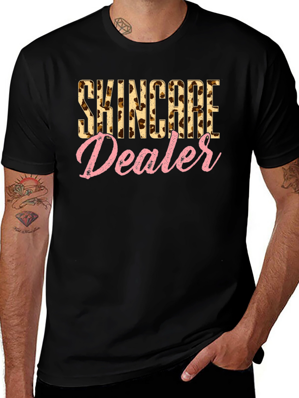 Skincare Dealer Leopard Print T-Shirt