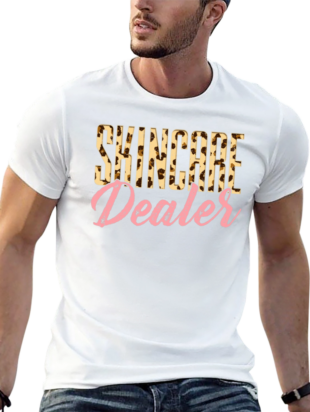 Skincare Dealer Leopard Print T-Shirt