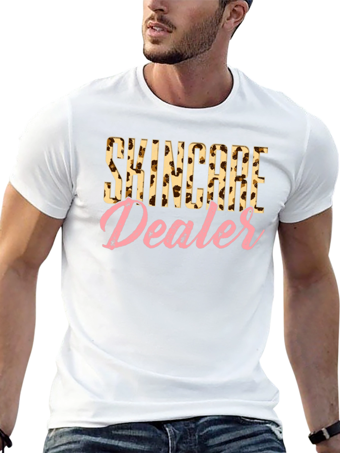 Skincare Dealer Leopard Print T-Shirt