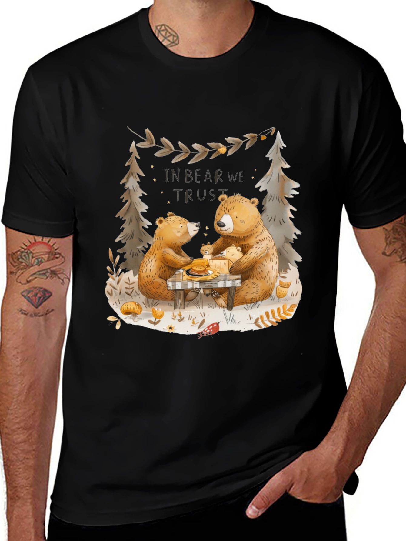 Bear Family Graphic Tee - In Bear We Trust T-Shirt