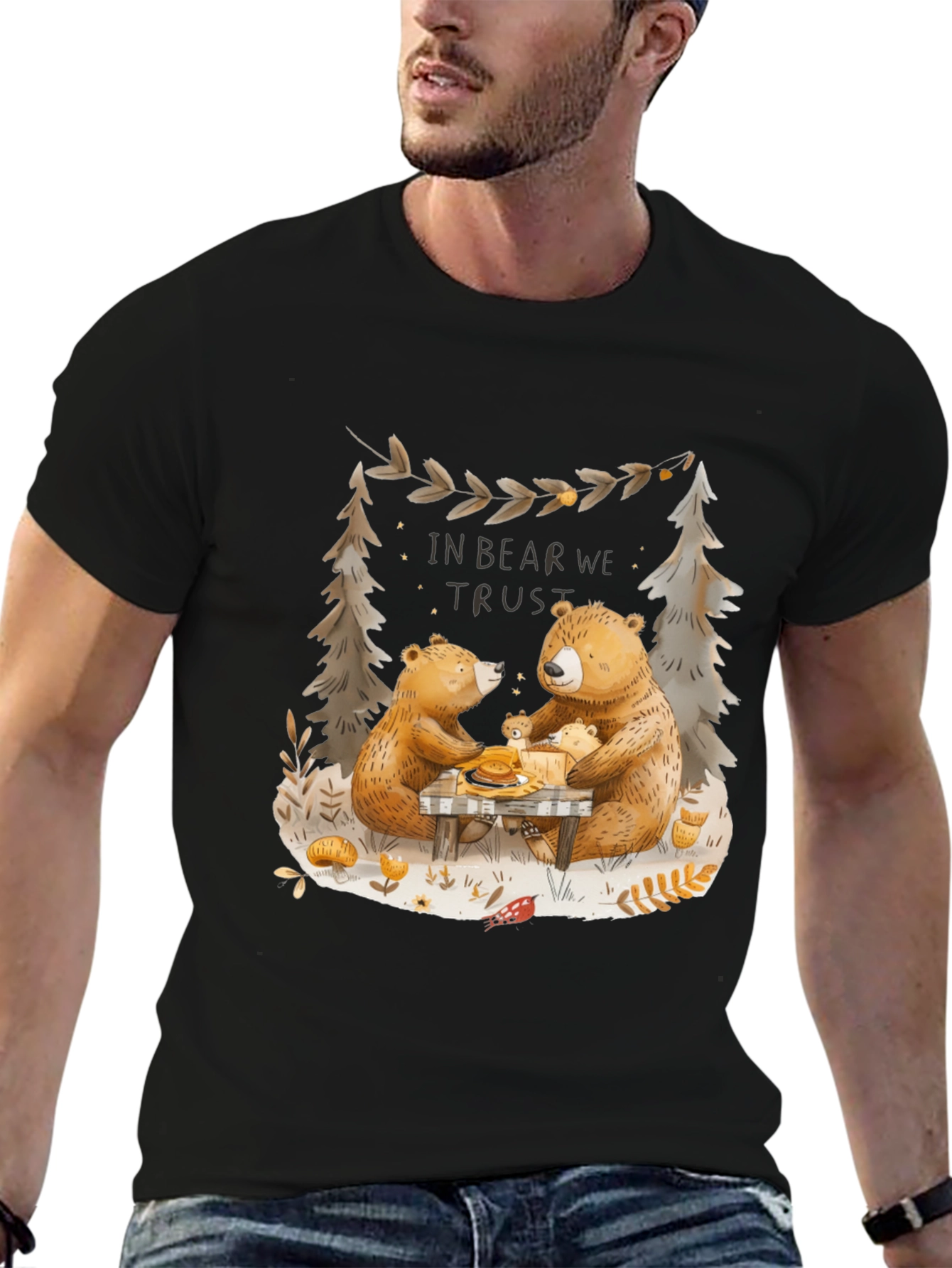 Bear Family Graphic Tee - In Bear We Trust T-Shirt