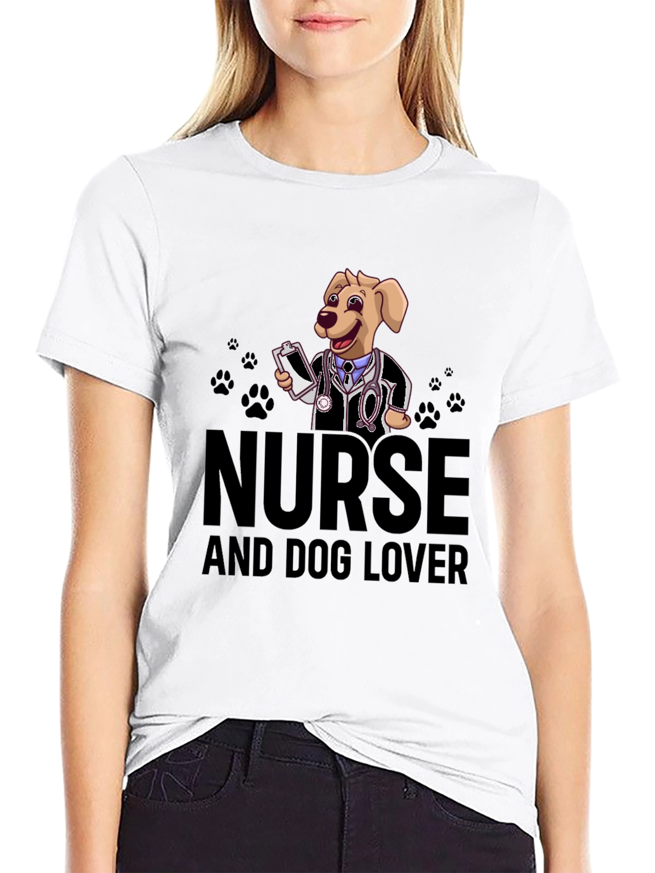 Nurse and Dog Lover Graphic T-Shirt