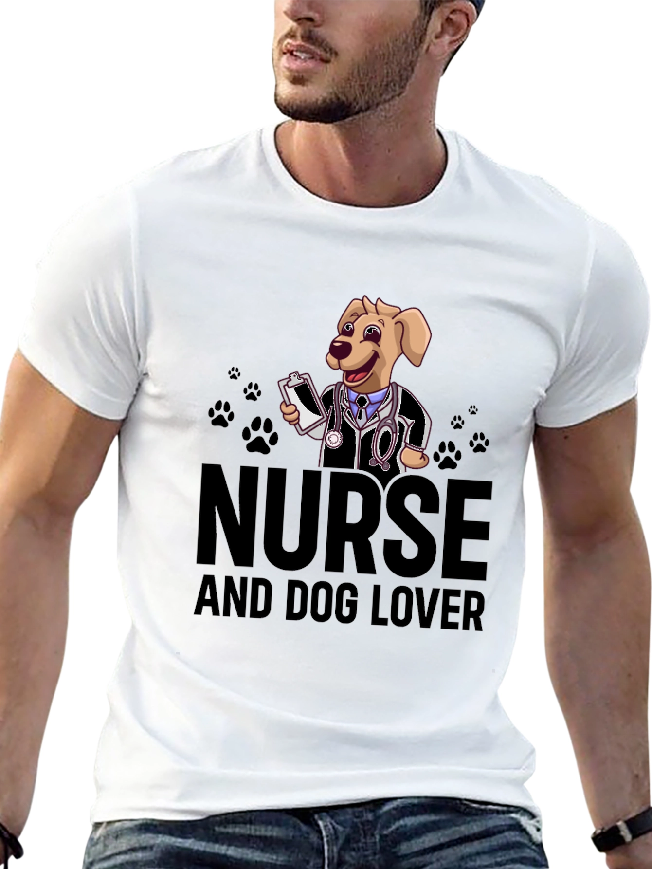 Nurse and Dog Lover Graphic T-Shirt