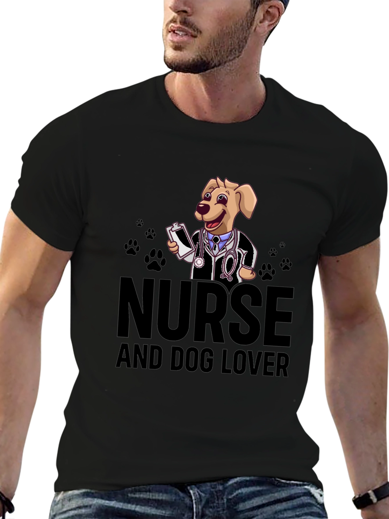 Nurse and Dog Lover Graphic T-Shirt