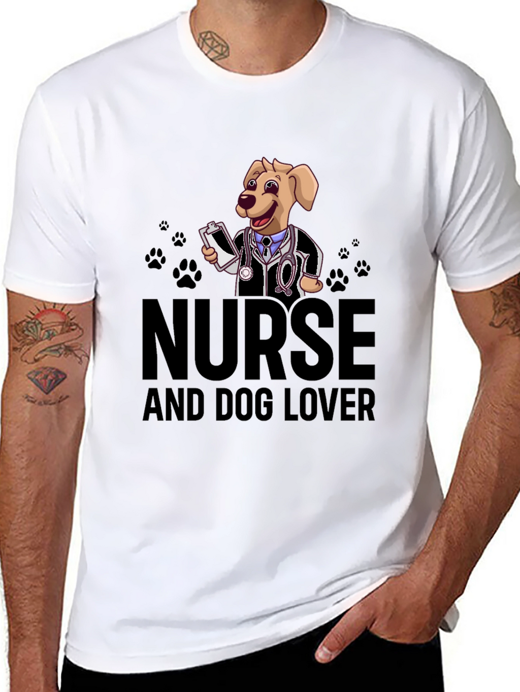 Nurse and Dog Lover Graphic T-Shirt