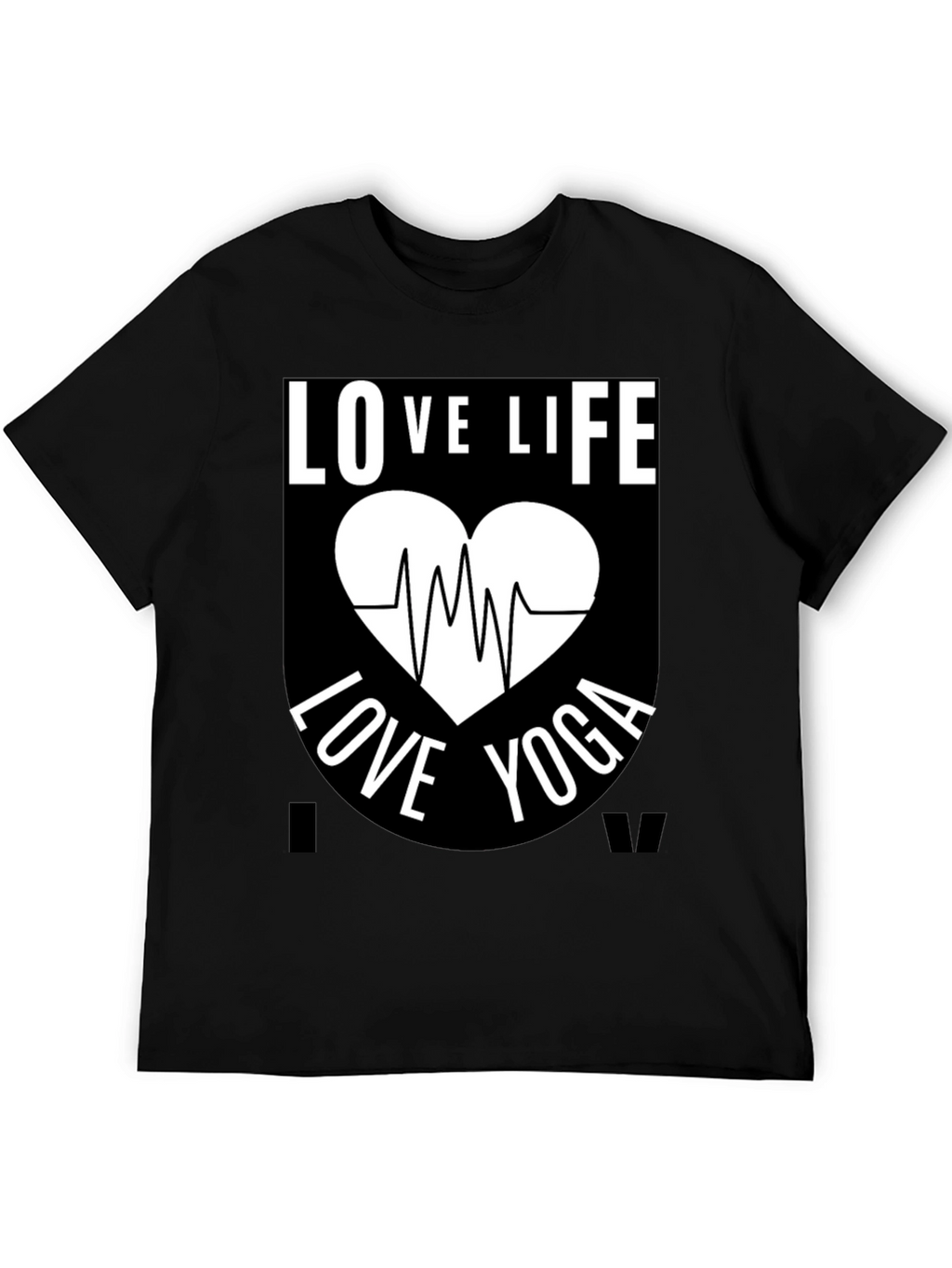Love Life Yoga Graphic T-Shirt - Black