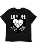 Love Life Yoga Graphic T-Shirt - Black