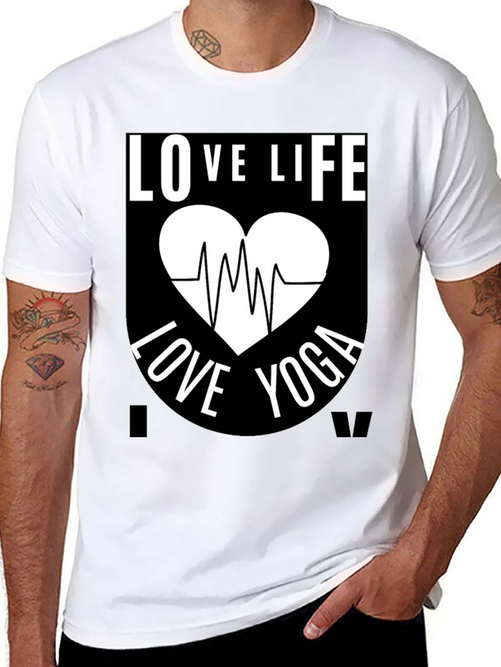 Love Life Yoga Graphic T-Shirt - Black