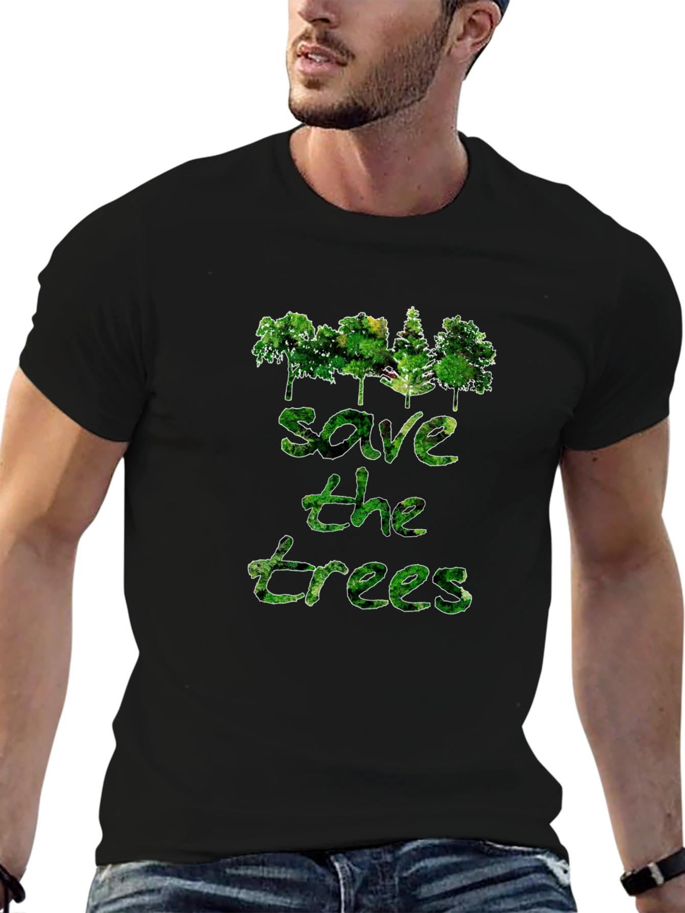 Save the Trees Graphic Print T-Shirt