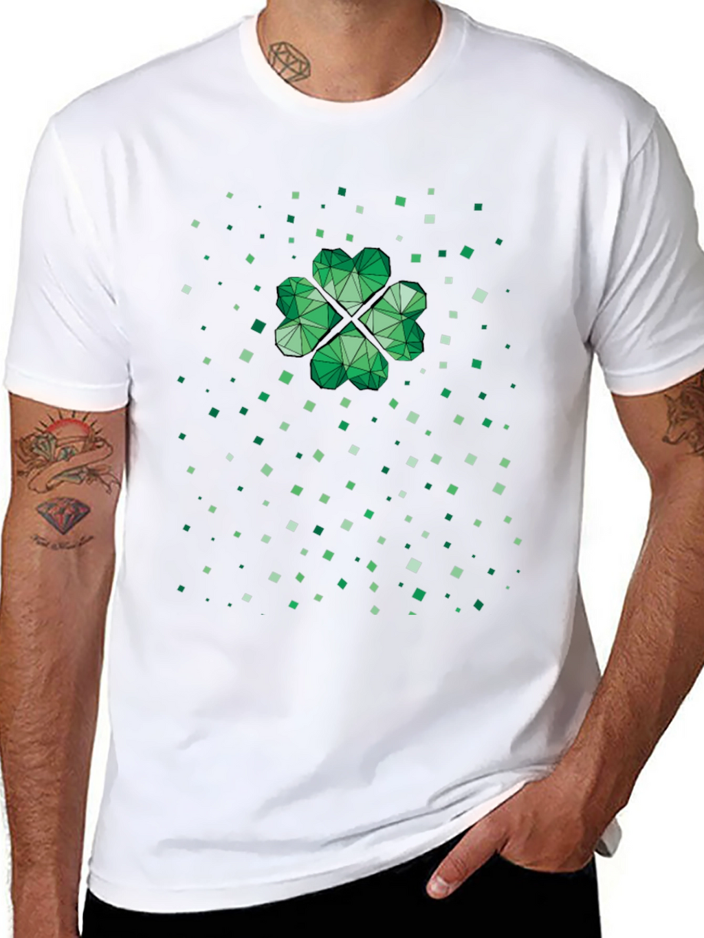 Geometric Shamrock St. Patricks Day T-Shirt