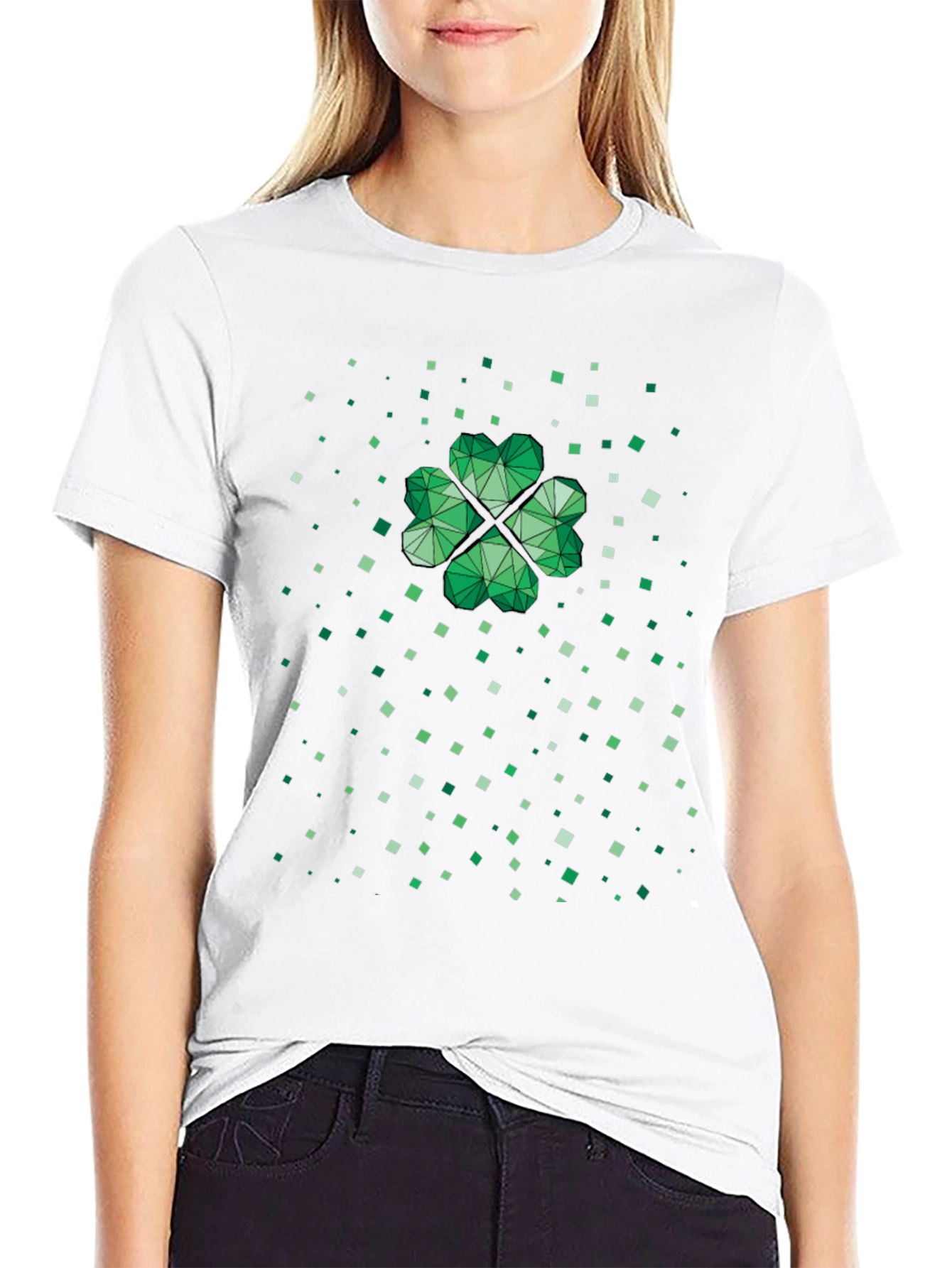 Geometric Shamrock St. Patricks Day T-Shirt
