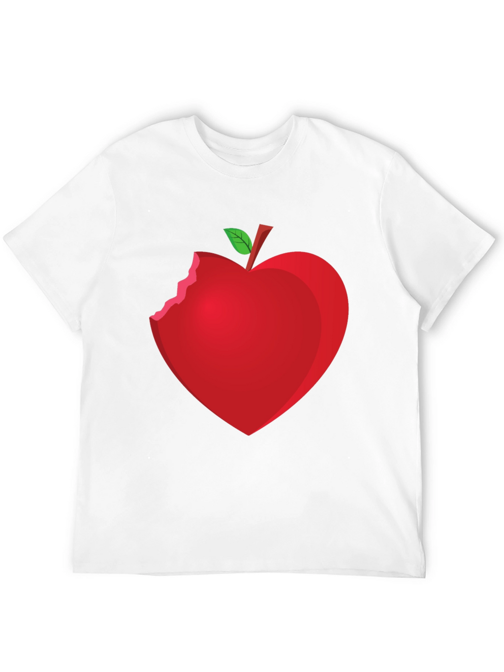 Bitten Apple Heart Graphic Tee - Unisex Black T-Shirt