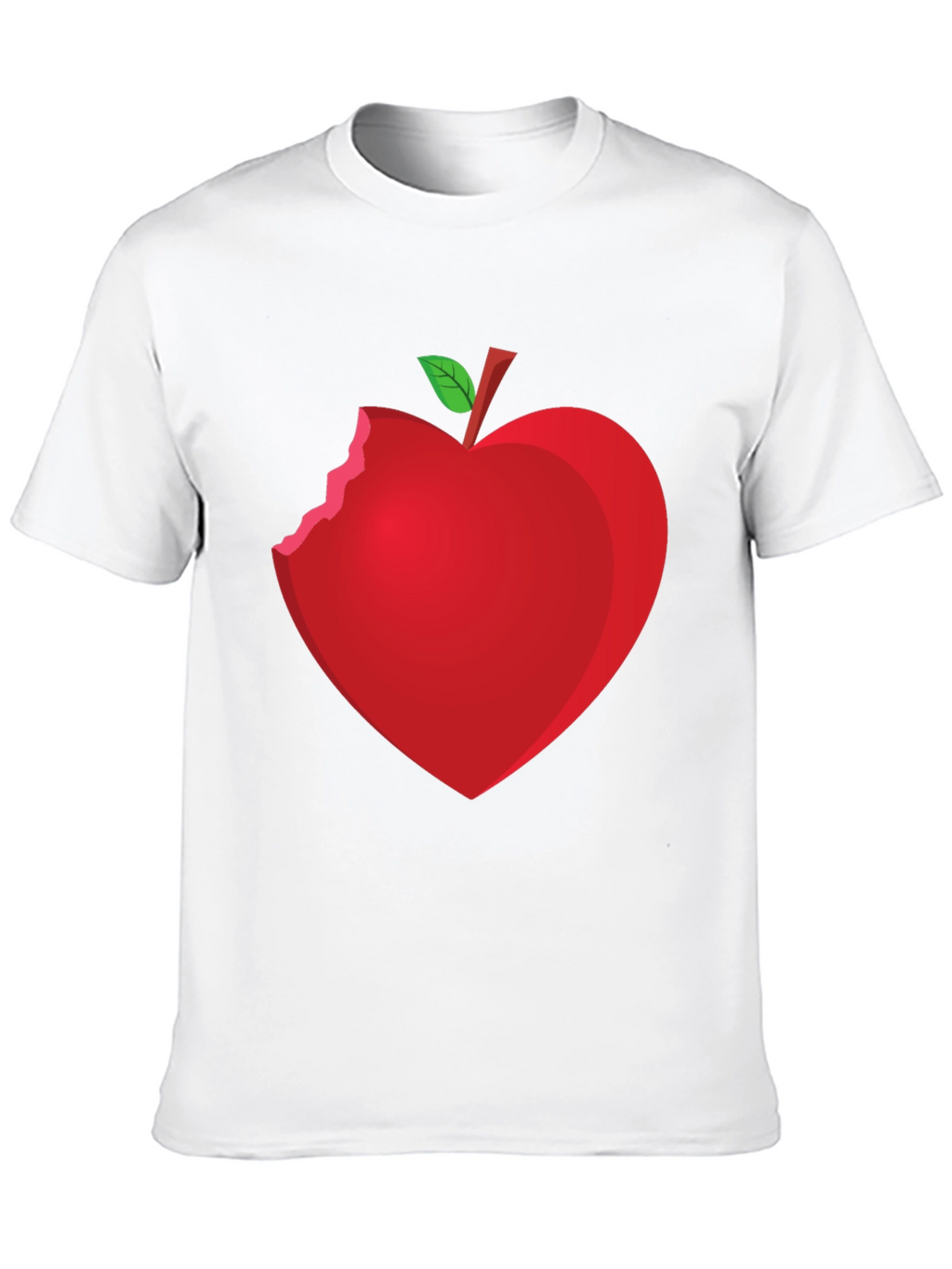 Bitten Apple Heart Graphic Tee - Unisex Black T-Shirt