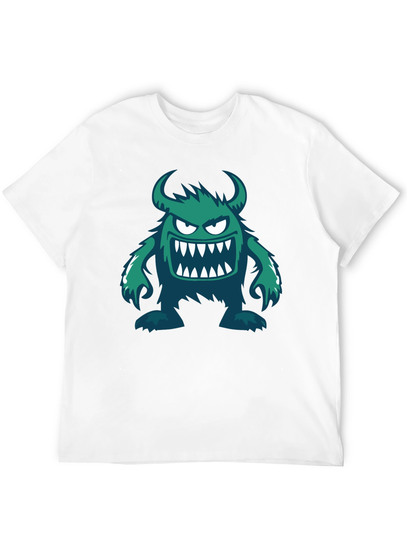 Monster Graphic Print Crew Neck Tee - Black