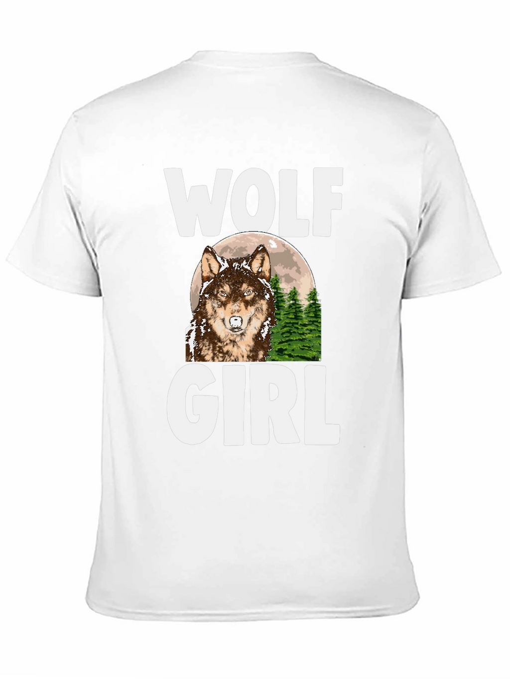 Wolf Girl Graphic Tee - Black Cotton T-Shirt