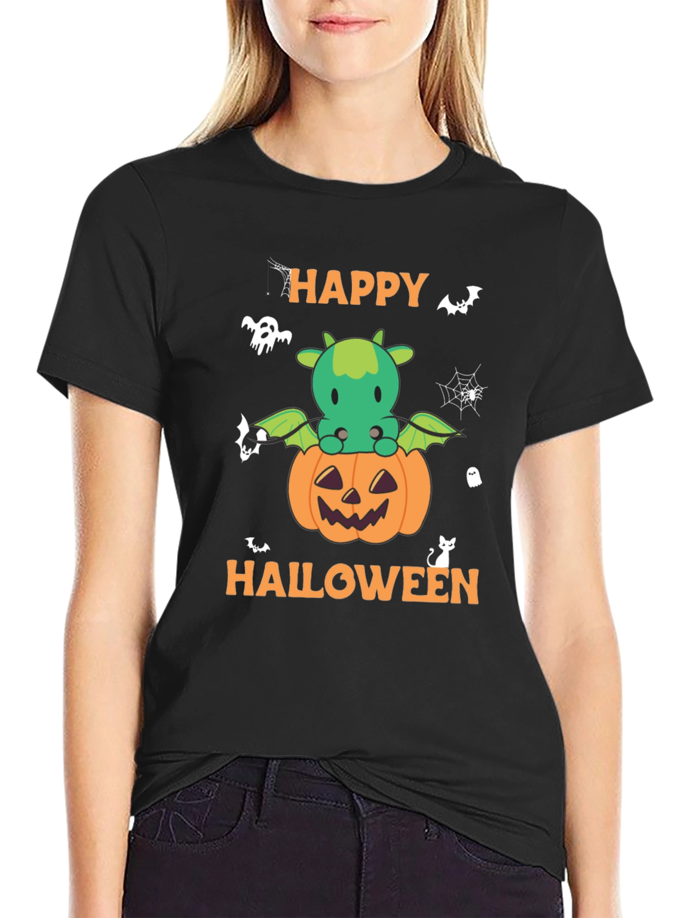 Halloween Dragon Pumpkin Graphic Tee