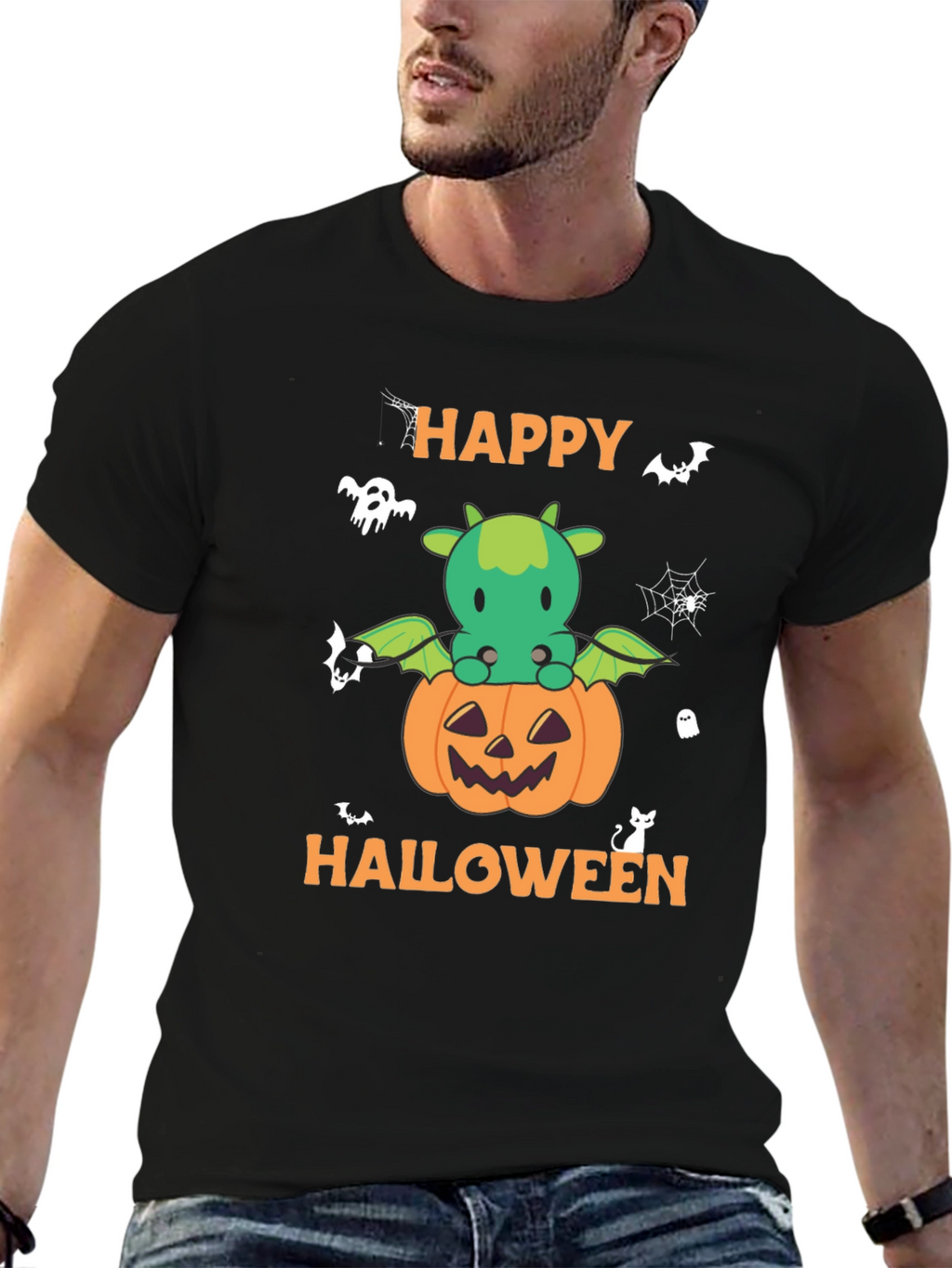 Halloween Dragon Pumpkin Graphic Tee