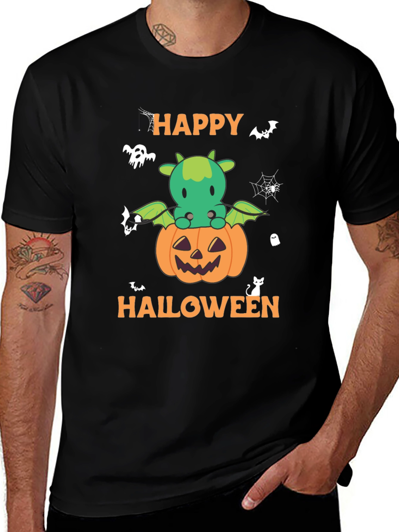 Halloween Dragon Pumpkin Graphic Tee