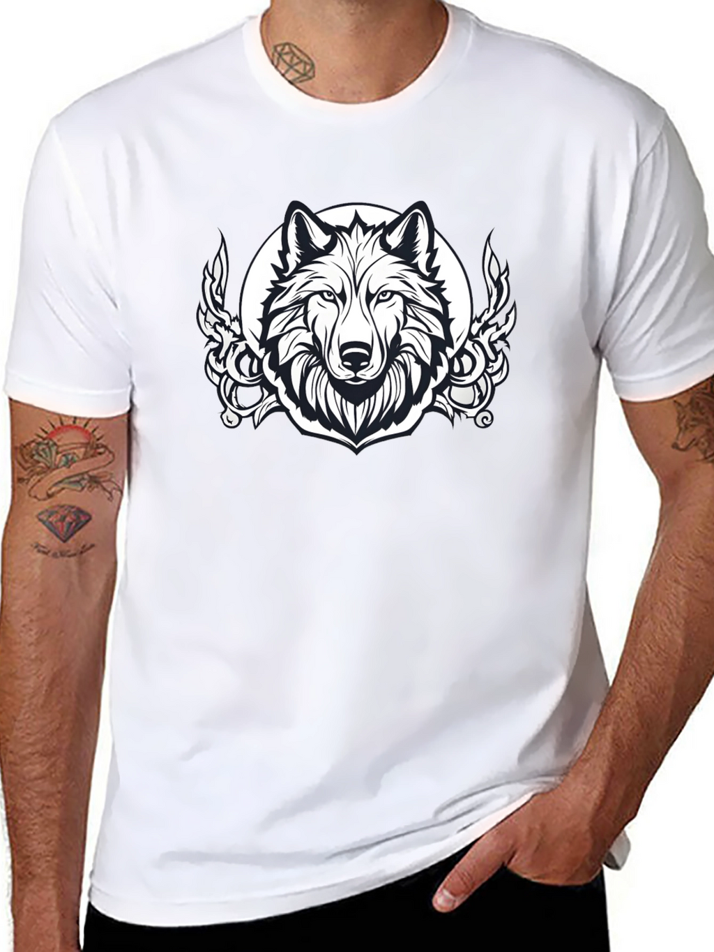 Wolf Graphic Black T-Shirt