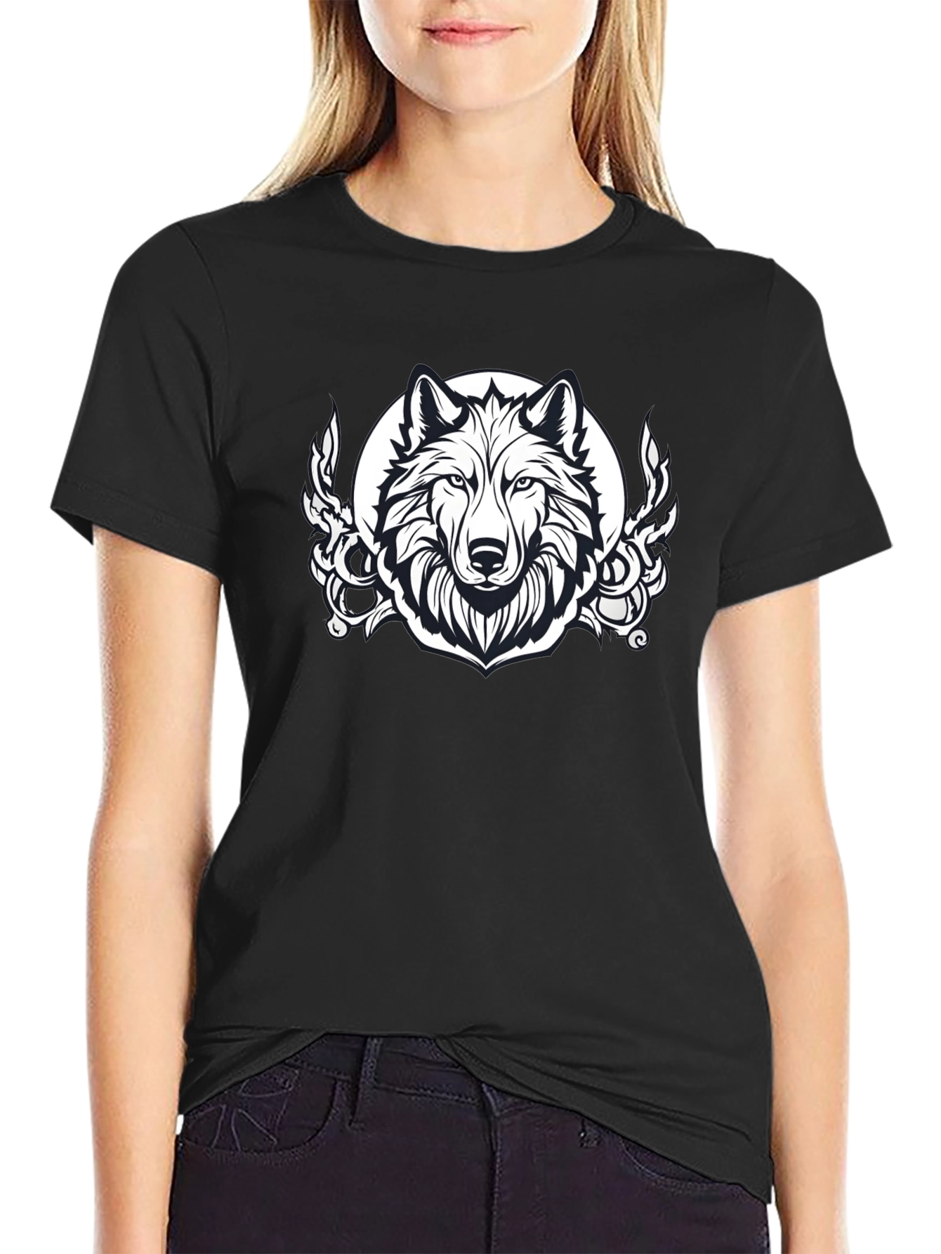 Wolf Graphic Black T-Shirt