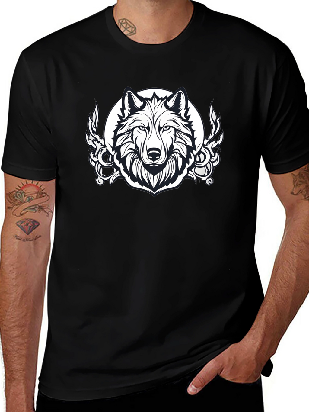 Wolf Graphic Black T-Shirt