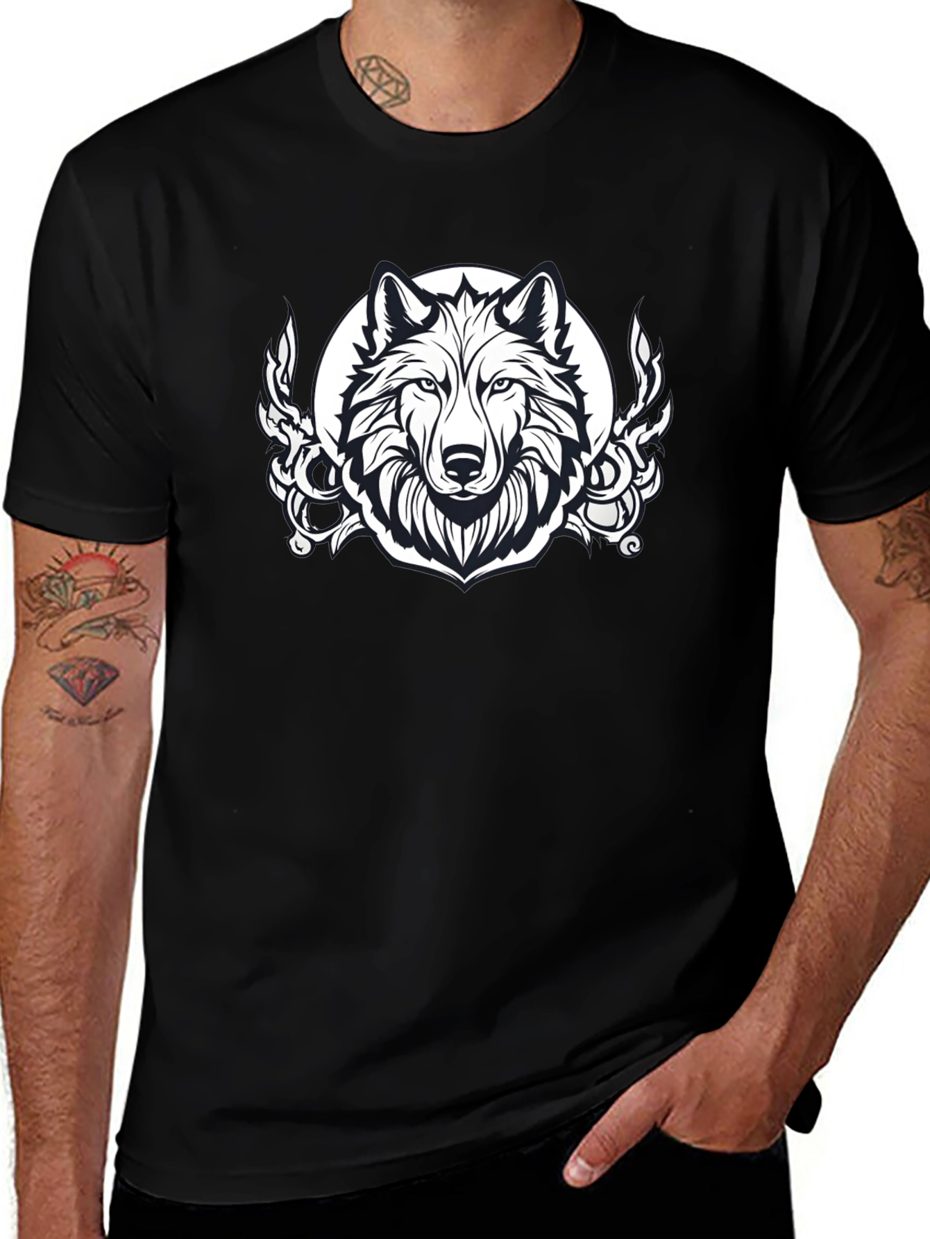 Wolf Graphic Black T-Shirt