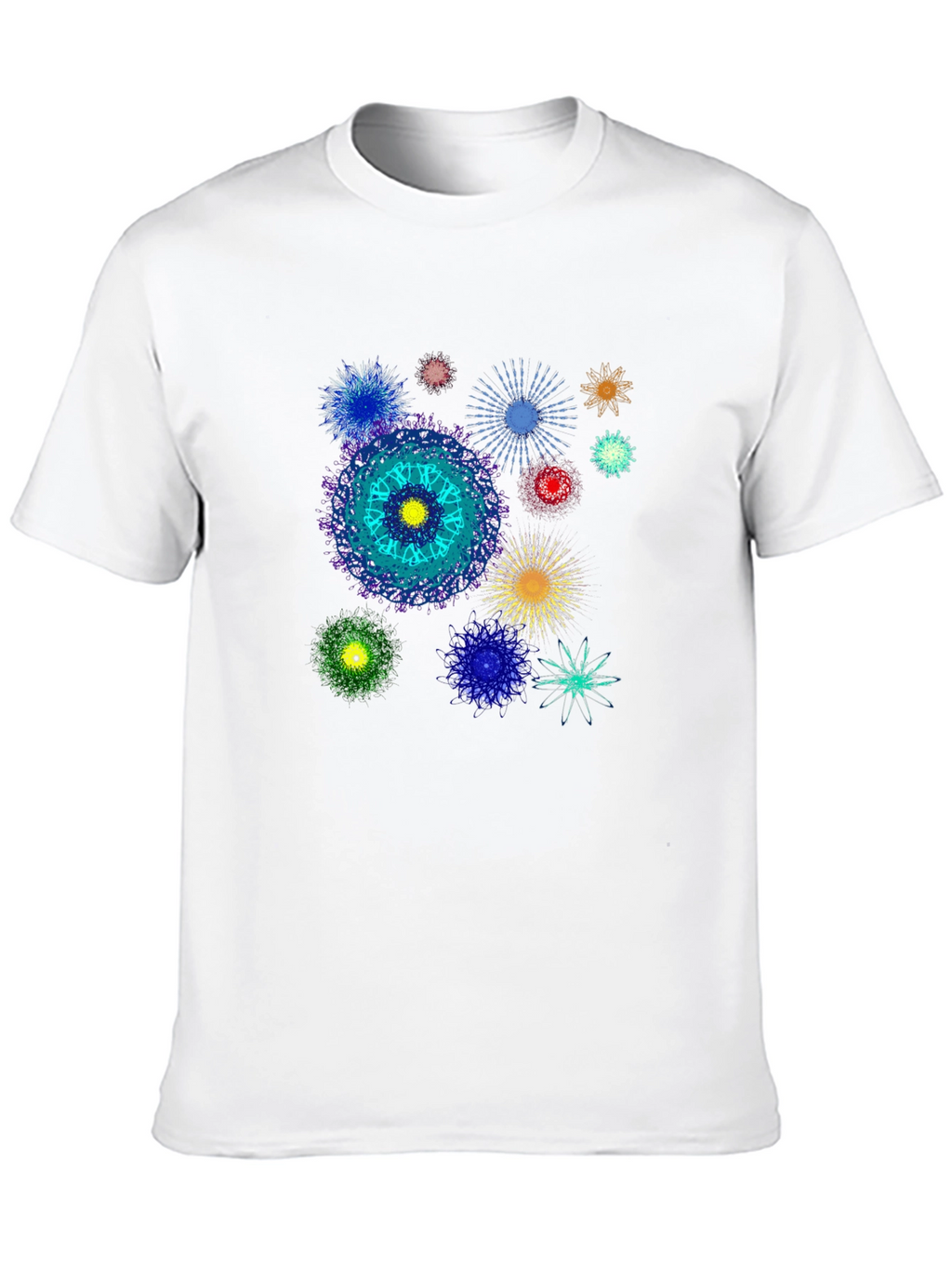 Abstract Mandala Graphic Print Black T-Shirt