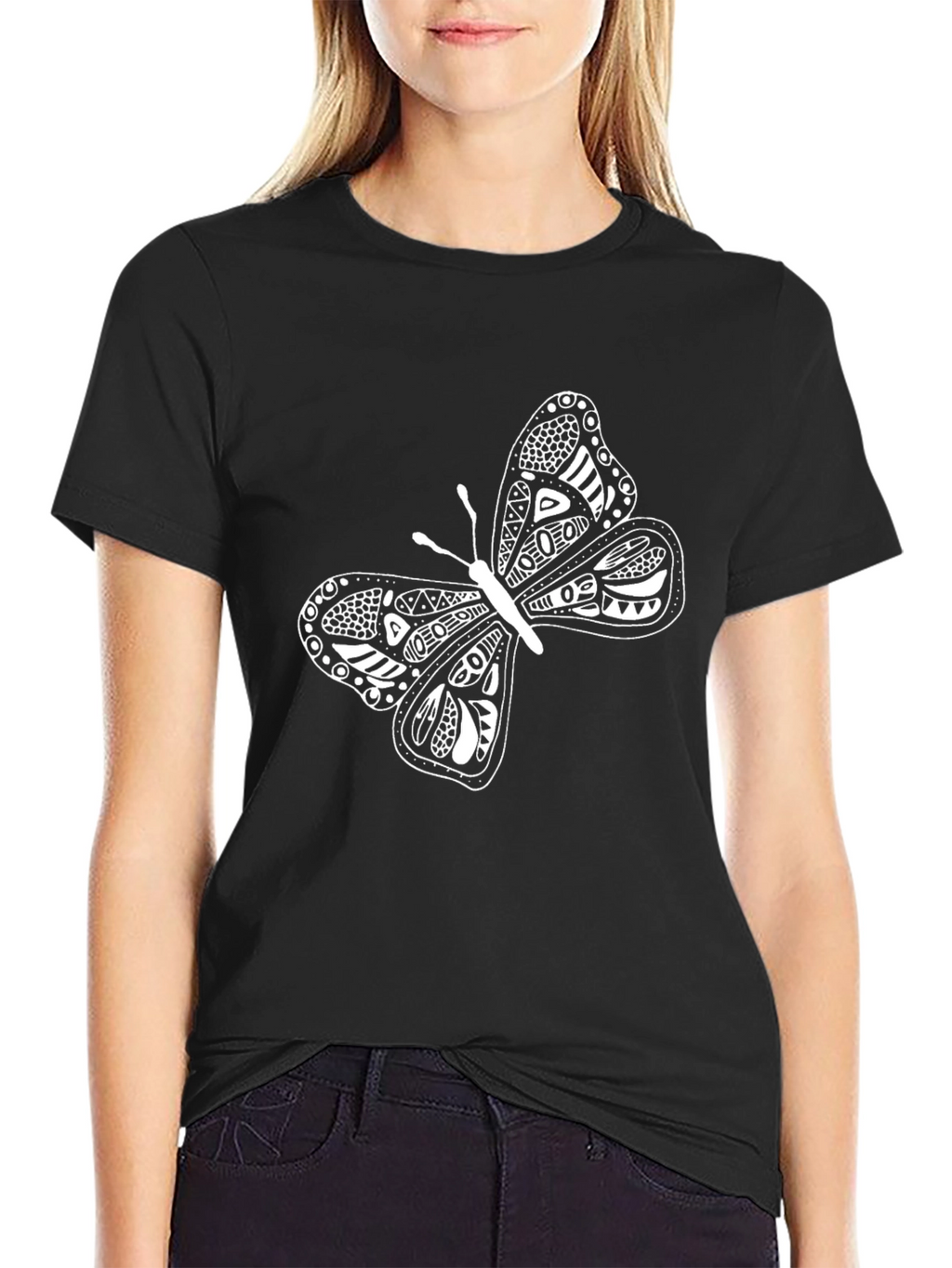 Butterfly Graphic Black T-Shirt - Unique Design
