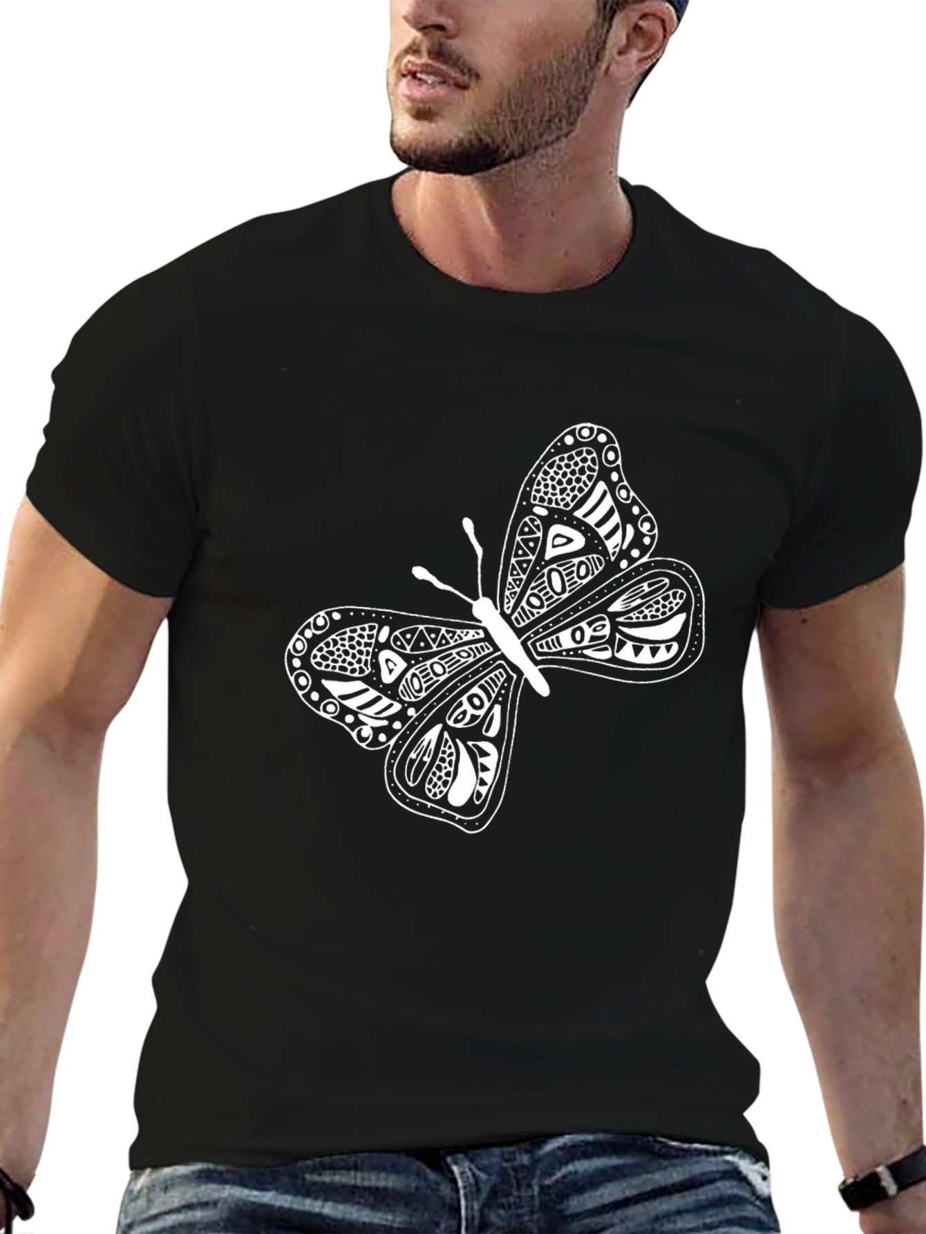 Butterfly Graphic Black T-Shirt - Unique Design