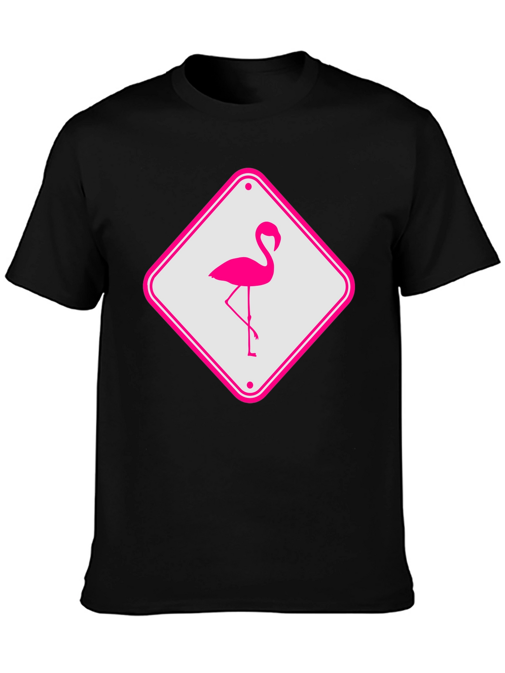 Flamingo Sign Graphic Tee - Cool Novelty T-Shirt