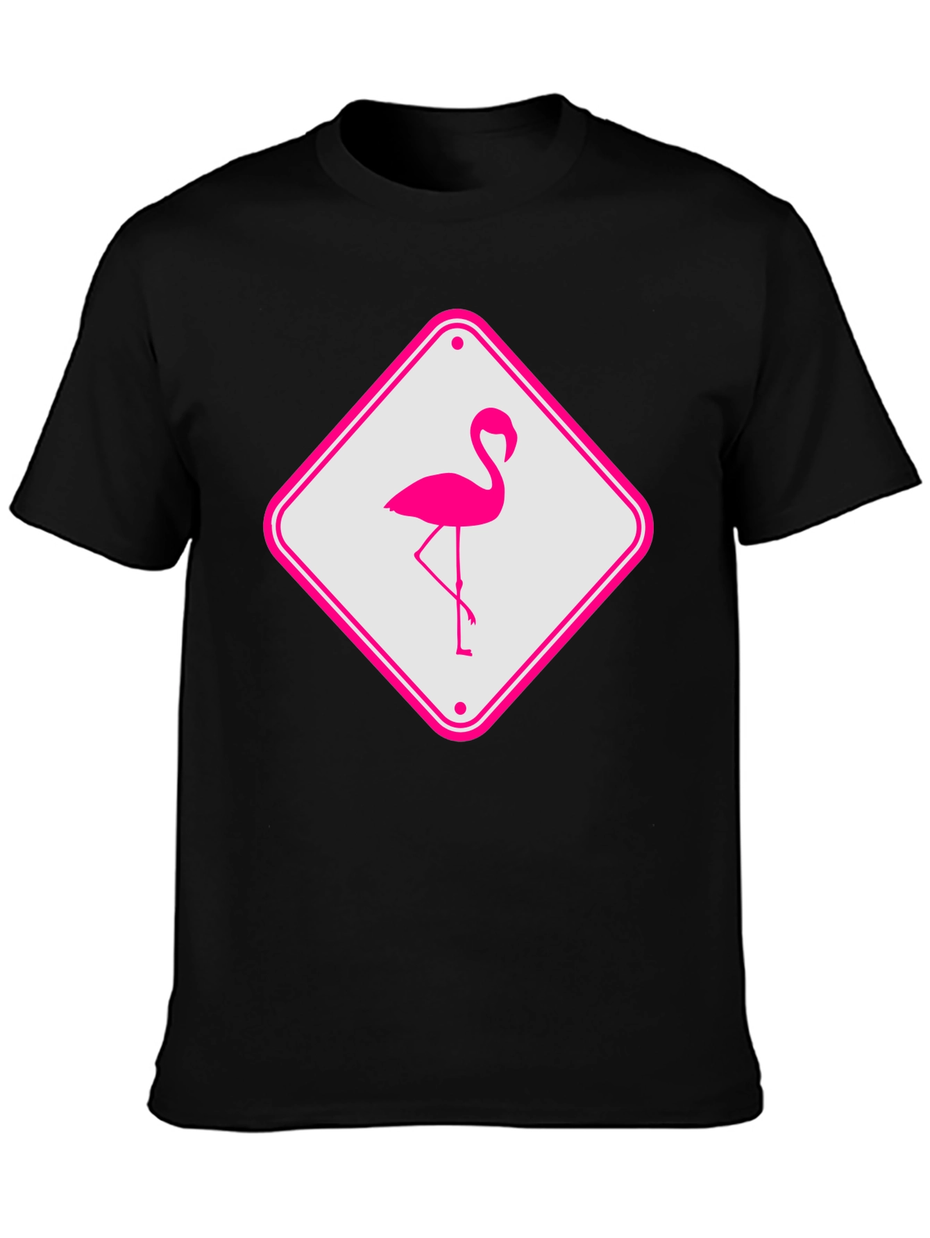 Flamingo Sign Graphic Tee - Cool Novelty T-Shirt