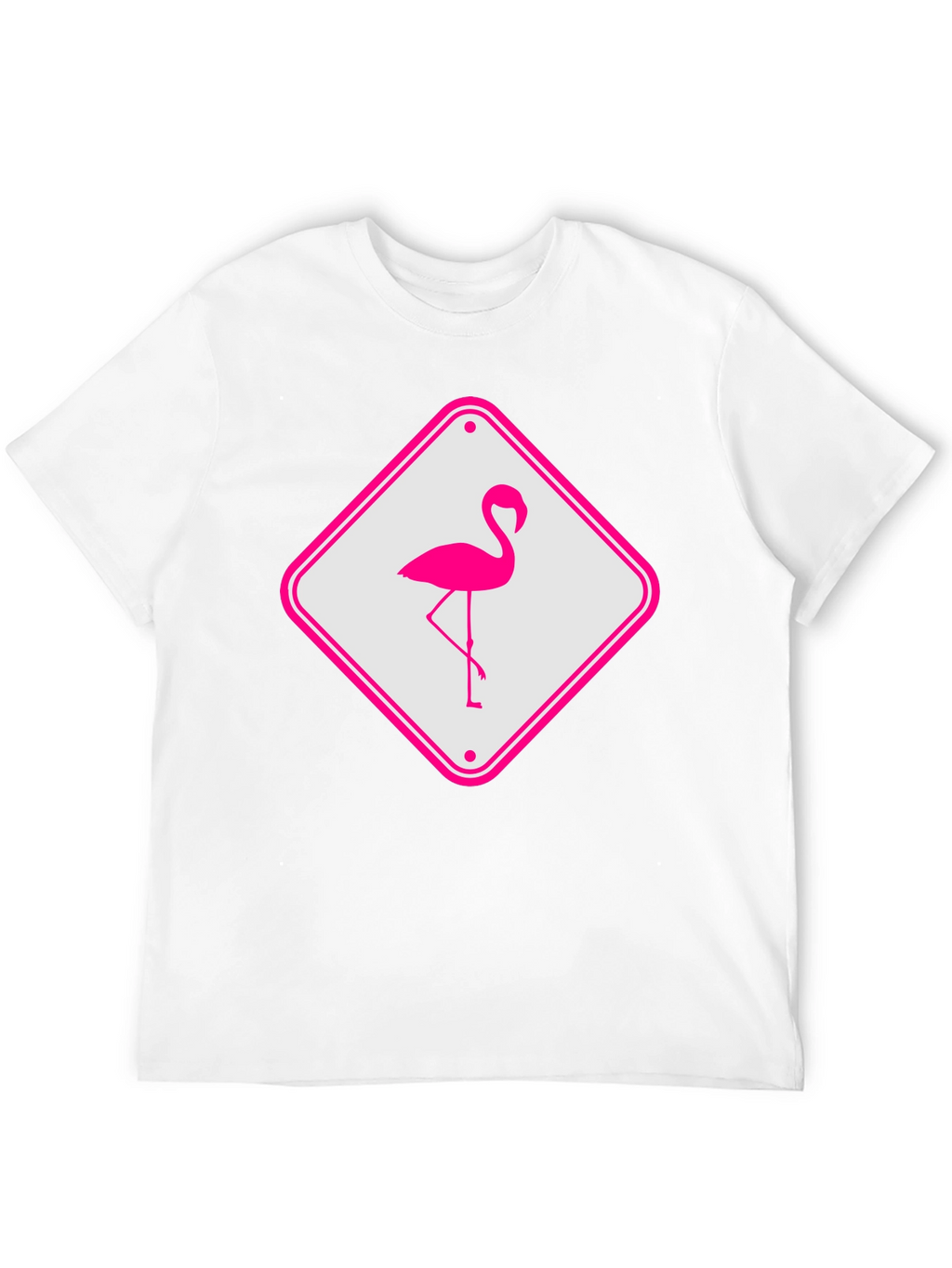 Flamingo Sign Graphic Tee - Cool Novelty T-Shirt