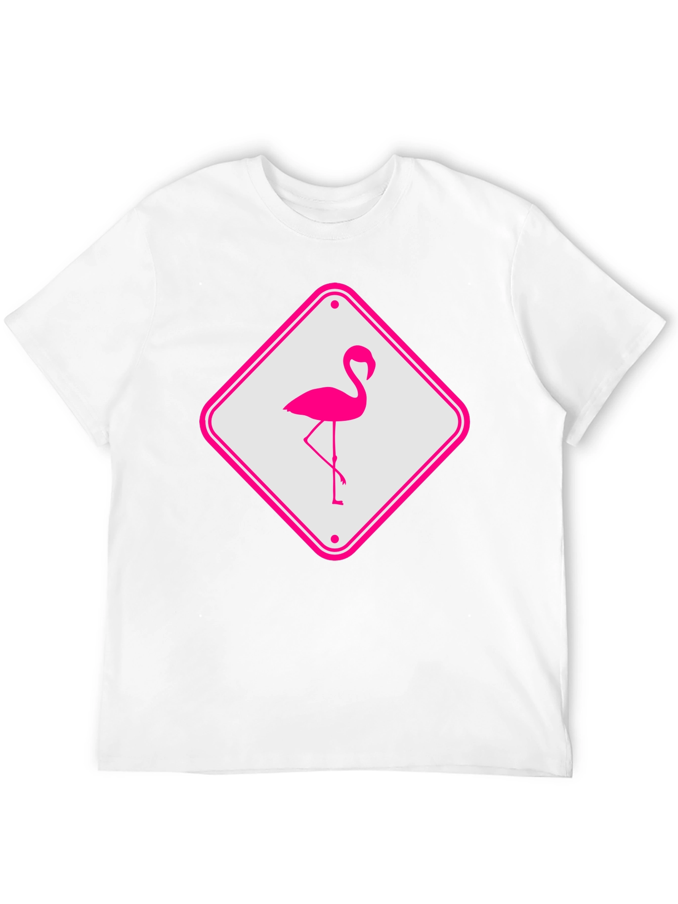 Flamingo Sign Graphic Tee - Cool Novelty T-Shirt