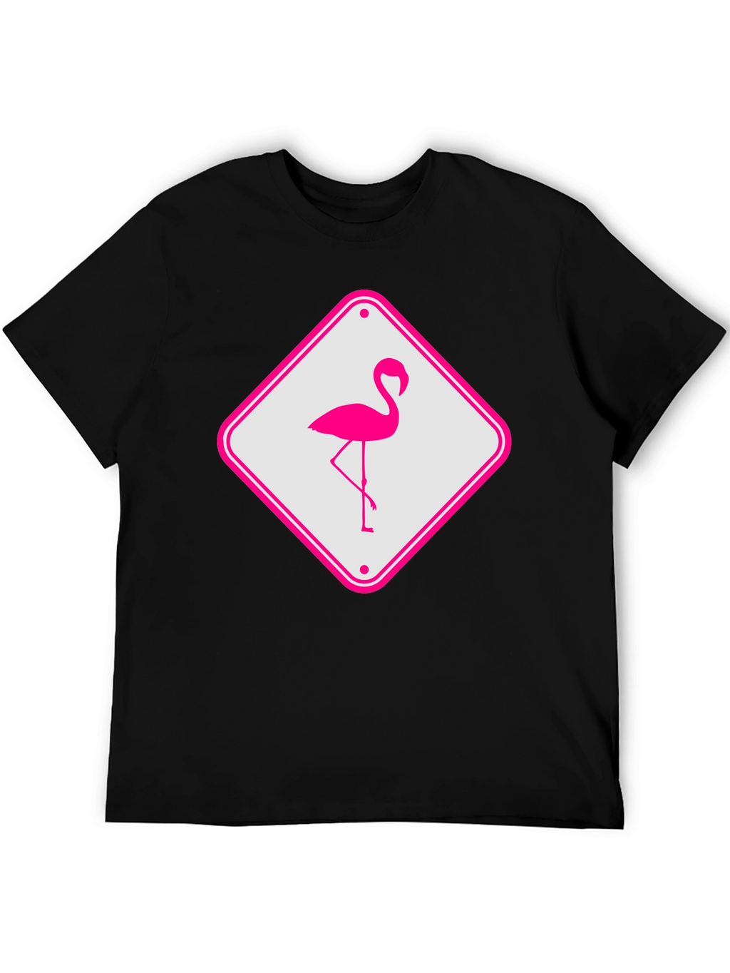 Flamingo Sign Graphic Tee - Cool Novelty T-Shirt