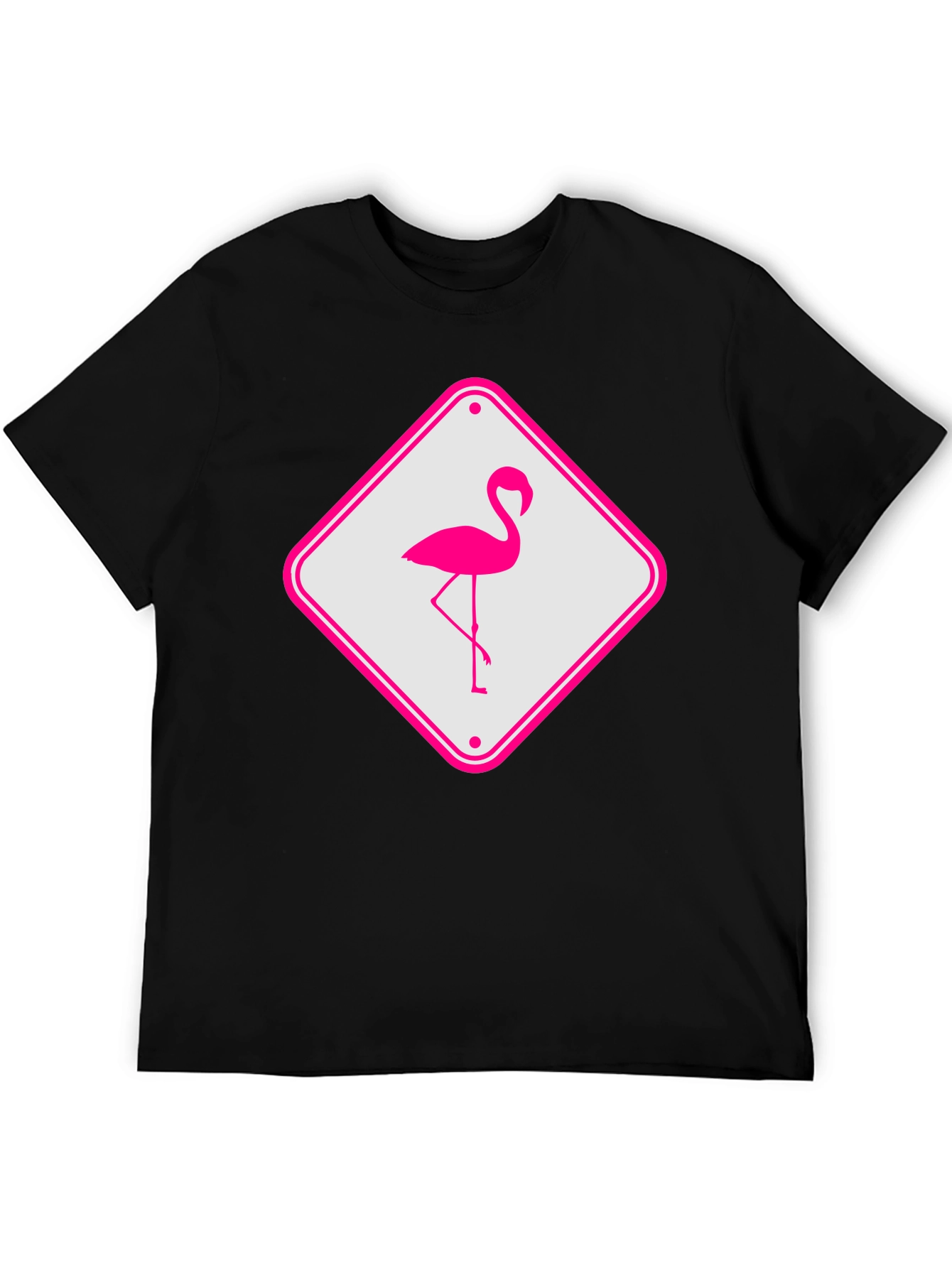 Flamingo Sign Graphic Tee - Cool Novelty T-Shirt