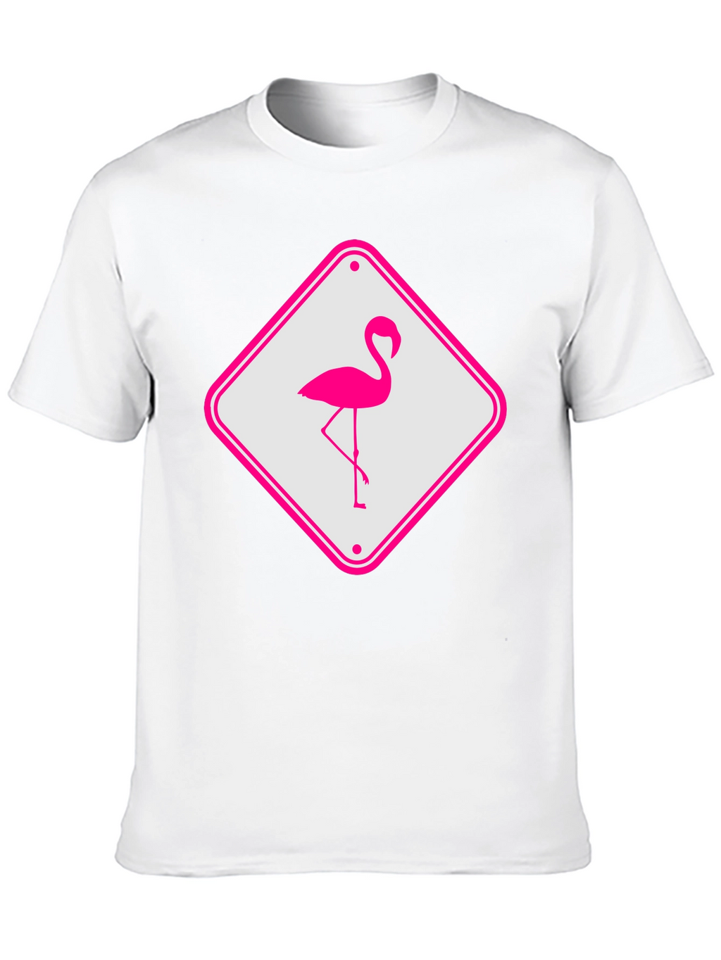 Flamingo Sign Graphic Tee - Cool Novelty T-Shirt