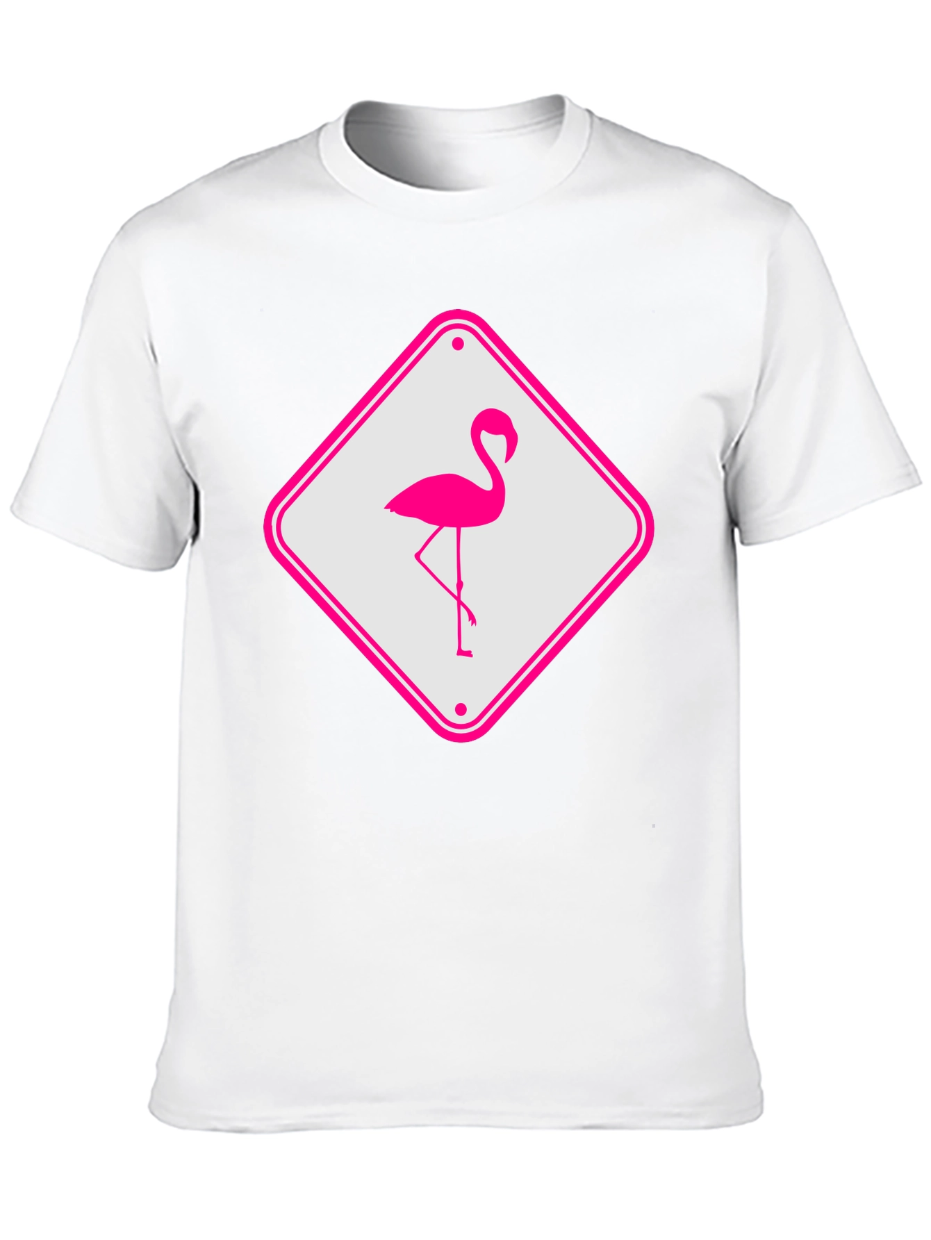 Flamingo Sign Graphic Tee - Cool Novelty T-Shirt