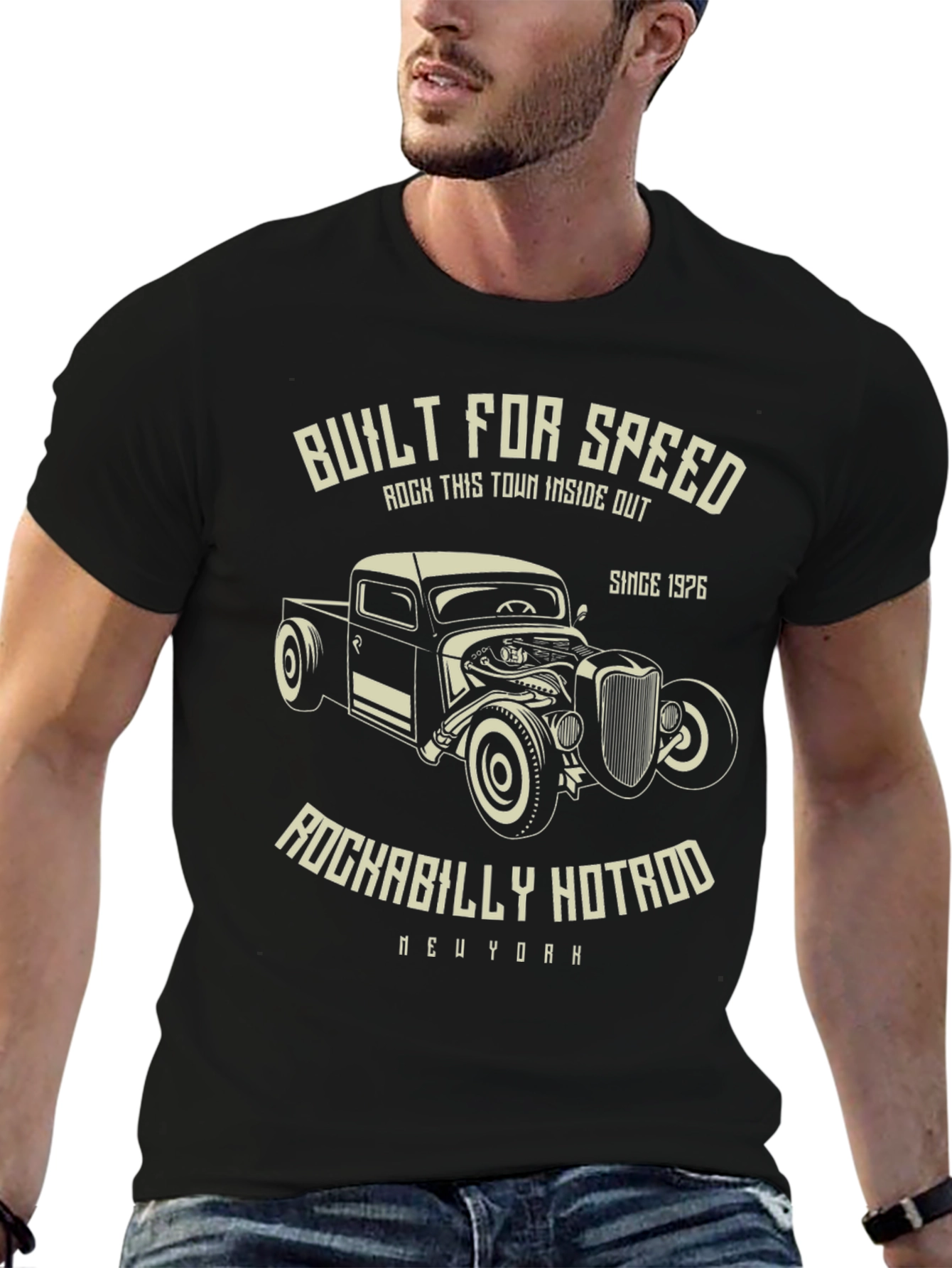 Built For Speed Rockabilly Hotrod Tee