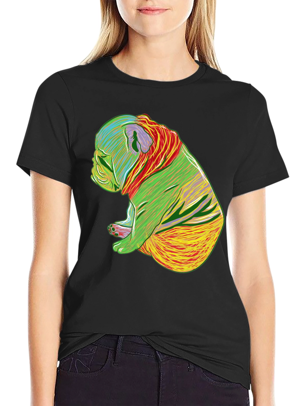 Psychedelic Bulldog Graphic Tee