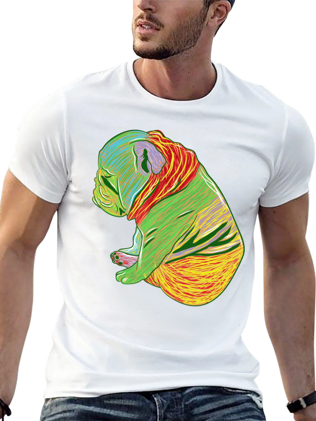 Psychedelic Bulldog Graphic Tee