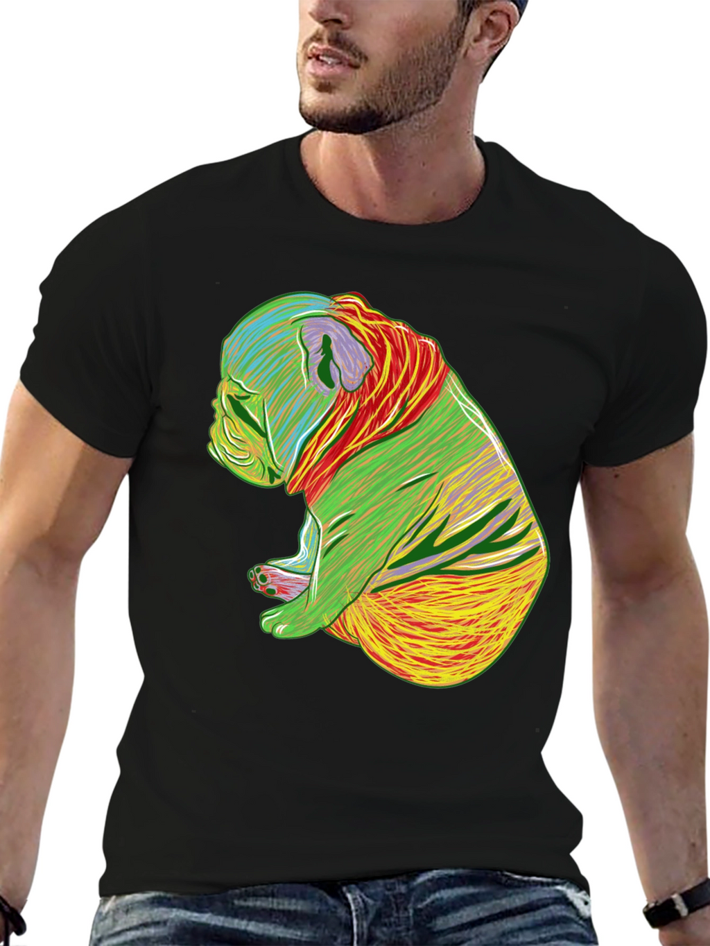 Psychedelic Bulldog Graphic Tee